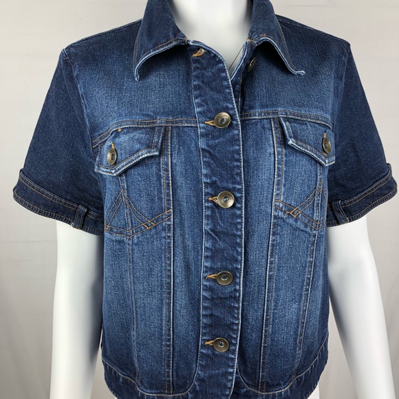 short sleeve denim jacket plus size